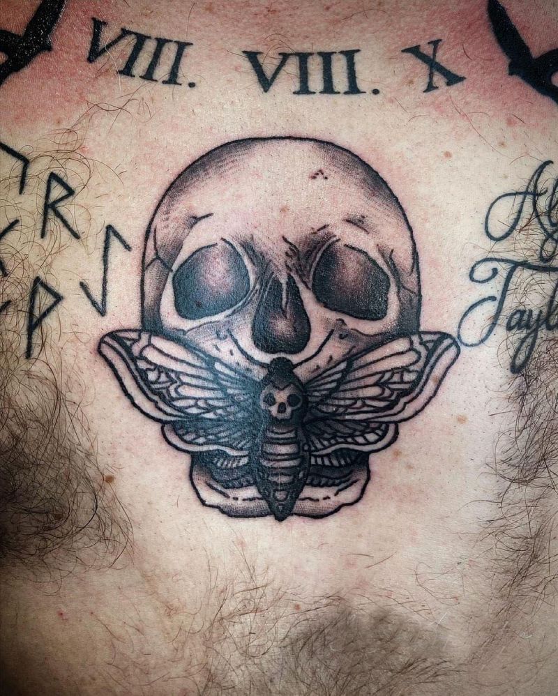 30 Gorgeous Death Moth Tattoos for Your Inspiration