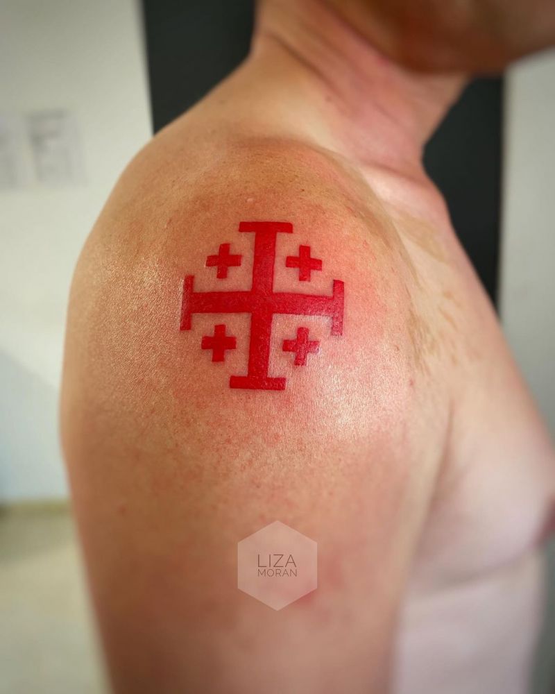 16 Gorgeous Jerusalem Cross Tattoos to Inspire You