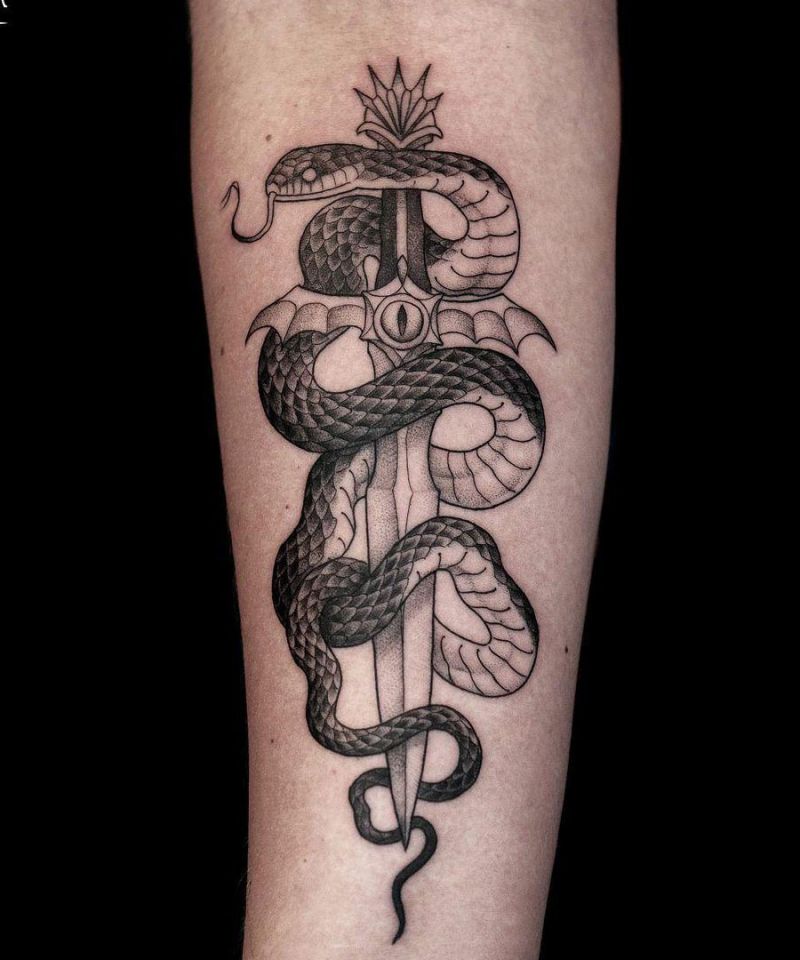 30 Pretty Snake and Sword Tattoos You Will Love