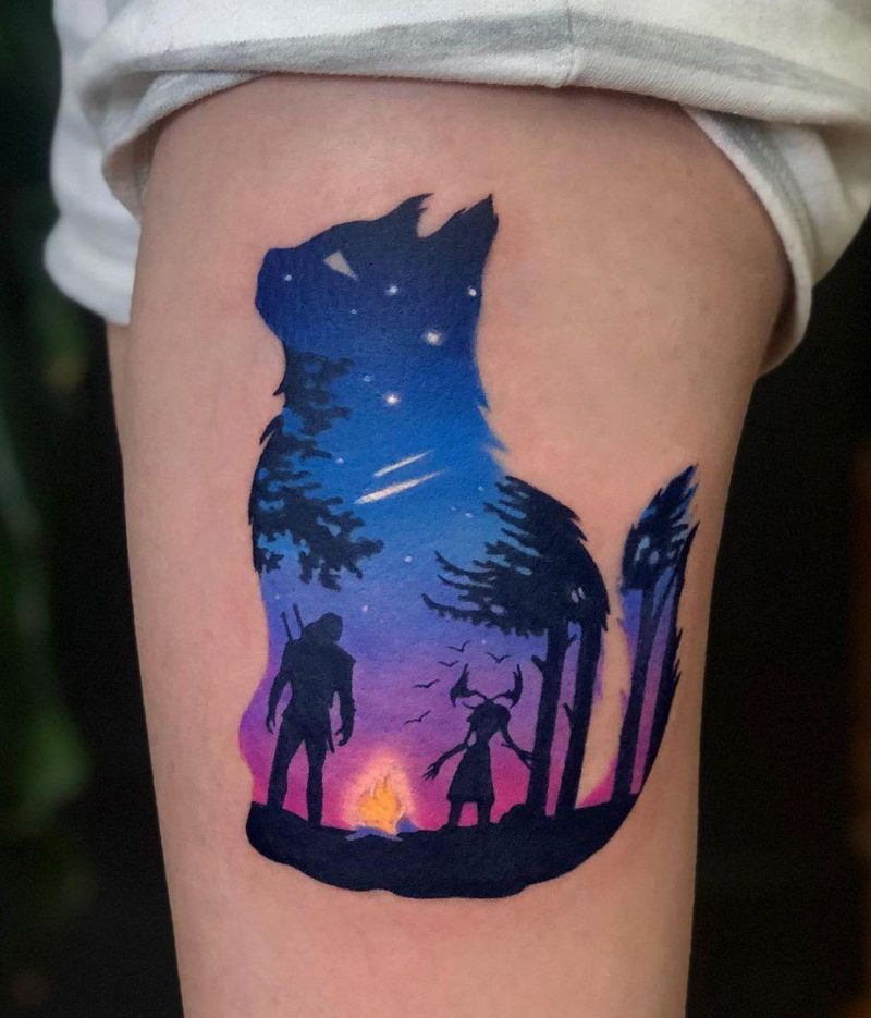 30 Pretty Double Exposure Tattoos to Inspire You