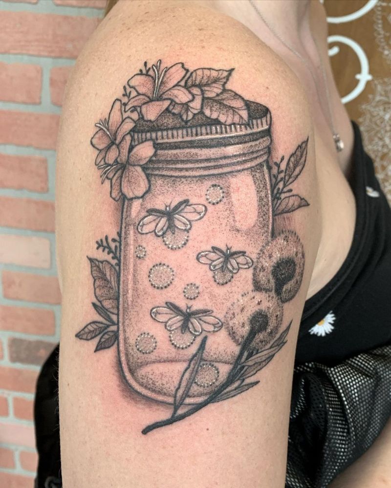 30 Pretty Mason Jar Tattoos You Must Love