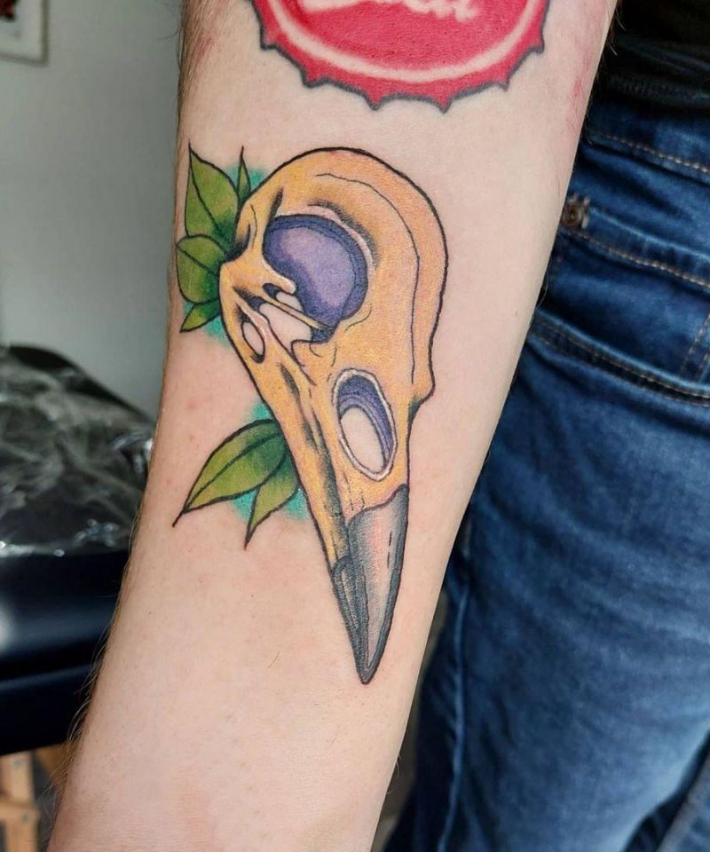 30 Pretty Raven Skull Tattoos You Must Try