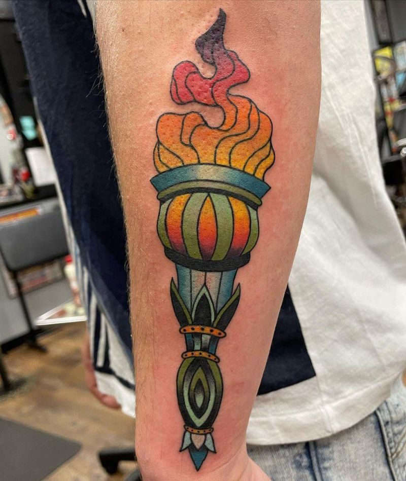 30 Gorgeous Torch Tattoos to Inspire You