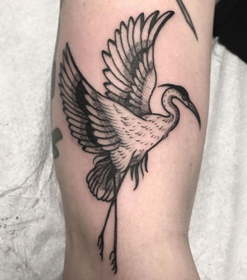 30 Pretty Blue Heron Tattoos You Must Love