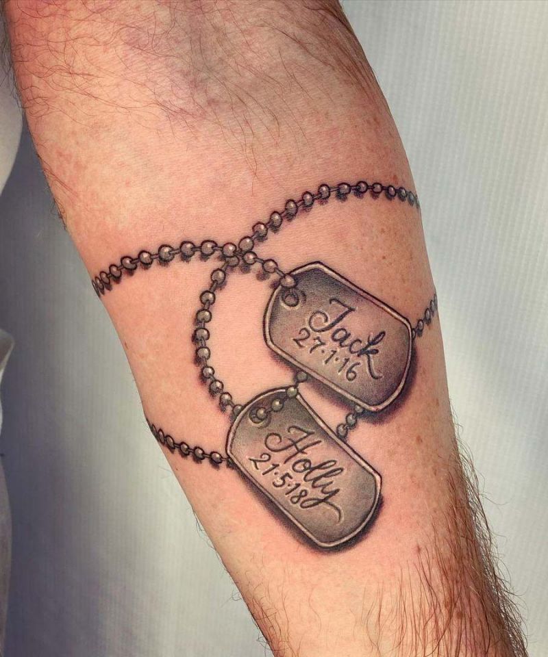 30 Unique Dog Tag Tattoos You Can Copy