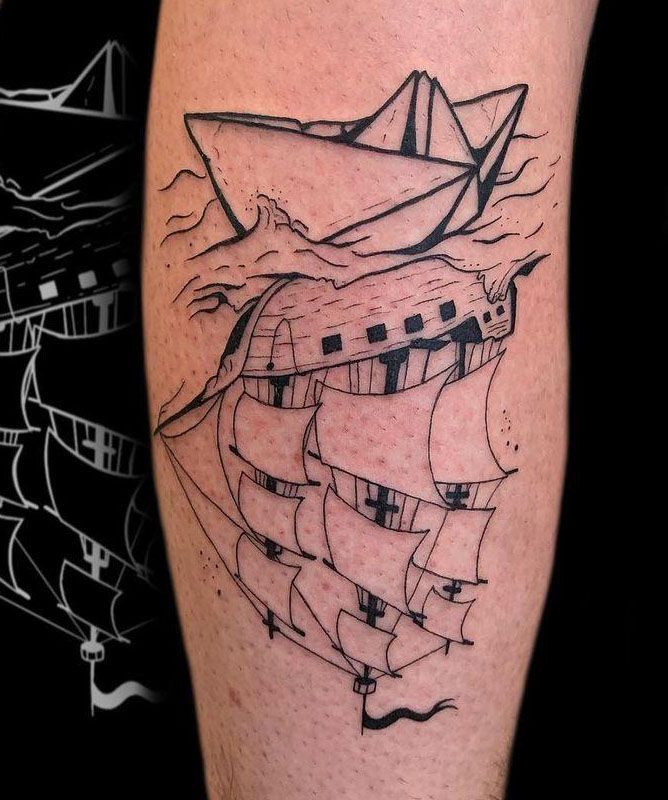 30 Unique Paper Boat Tattoos You Must Try