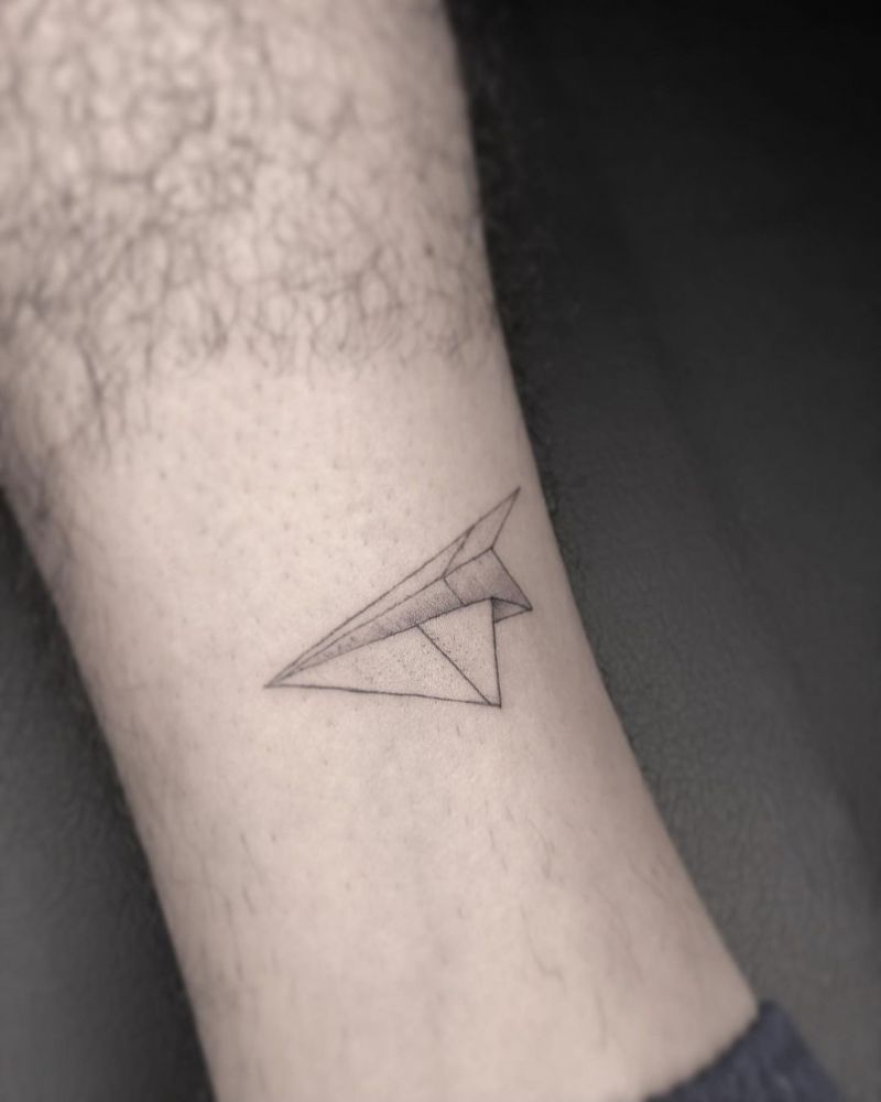 30 Unique Paper Plane Tattoos You Can Copy