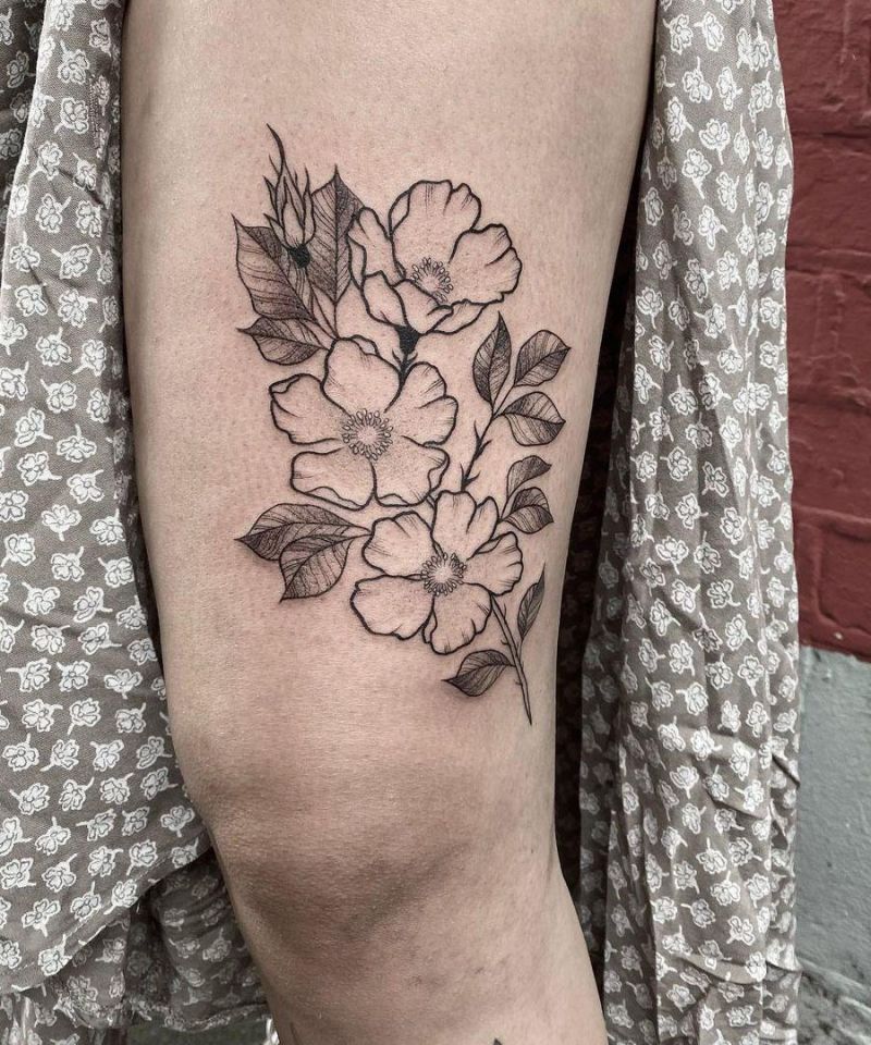 30 Unique Wild Rose Tattoos to Inspire You