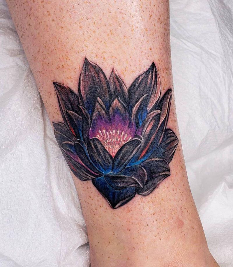 30 Unique Black Lotus Tattoos You Must Love