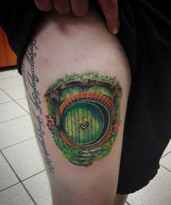 30 Unique Hobbit Door Tattoos You Can Copy