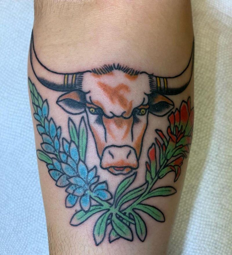 30 Cool Longhorn Tattoos You Must See