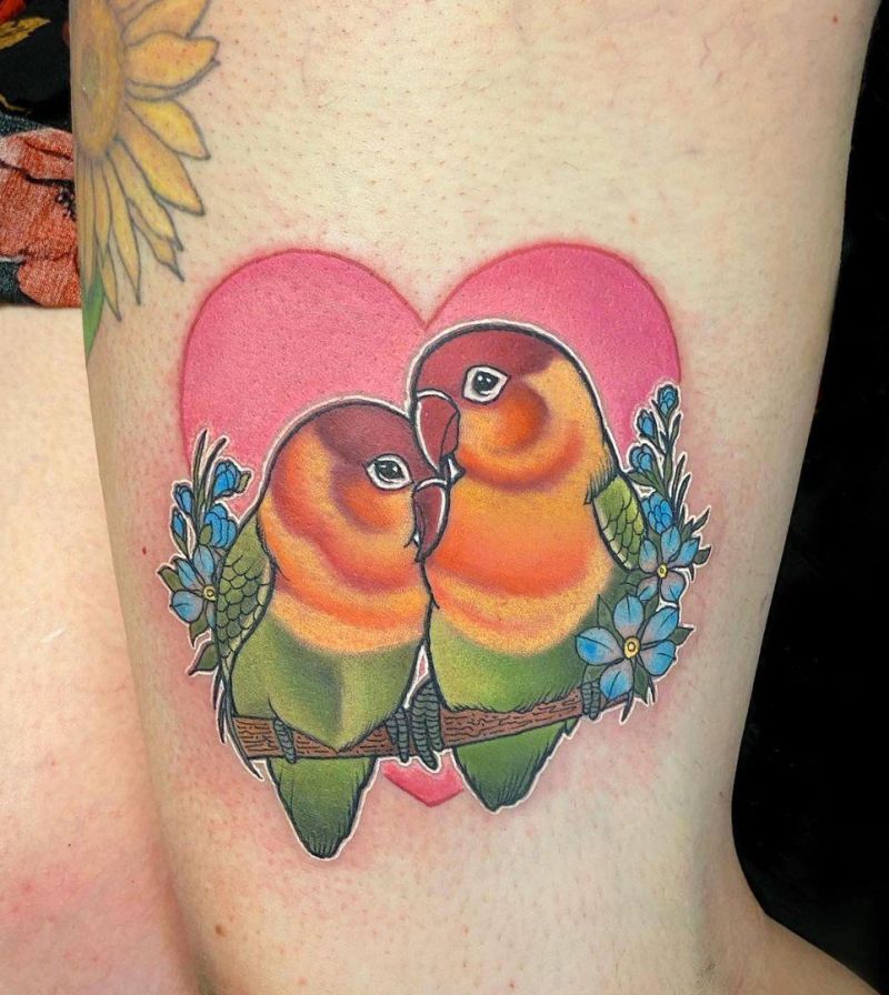 30 Pretty Lovebird Tattoos You Must Love