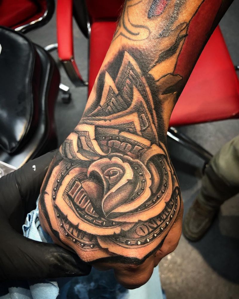 30 Unique Money Rose Tattoos You Must Try