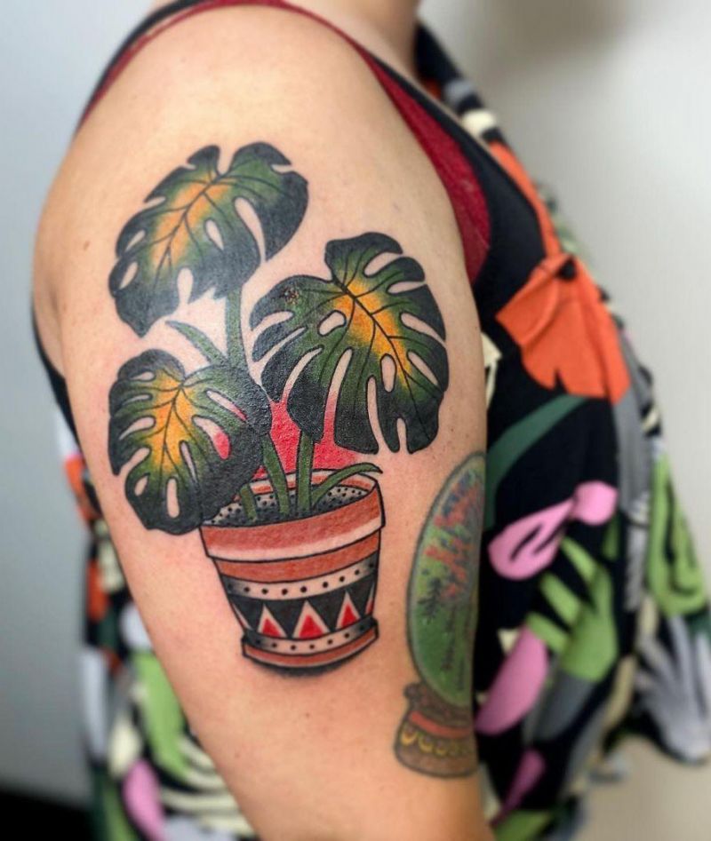 30 Unique Monstera Tattoos You Must Love