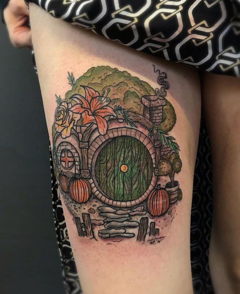 30 Unique Hobbit Door Tattoos You Can Copy