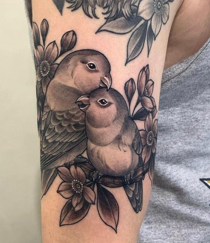 30 Pretty Lovebird Tattoos You Must Love