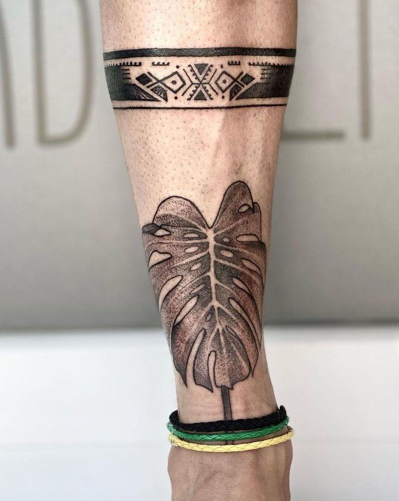 30 Unique Monstera Tattoos You Must Love