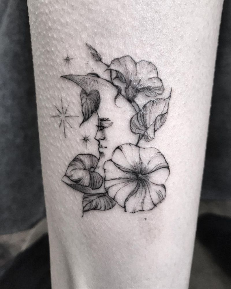 30 Pretty Moon Flower Tattoos You Will Love