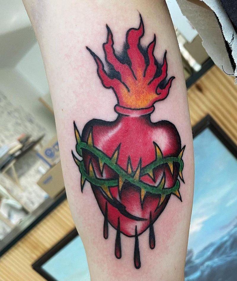 30 Unique Sacred Heart Tattoos for Your Inspiration