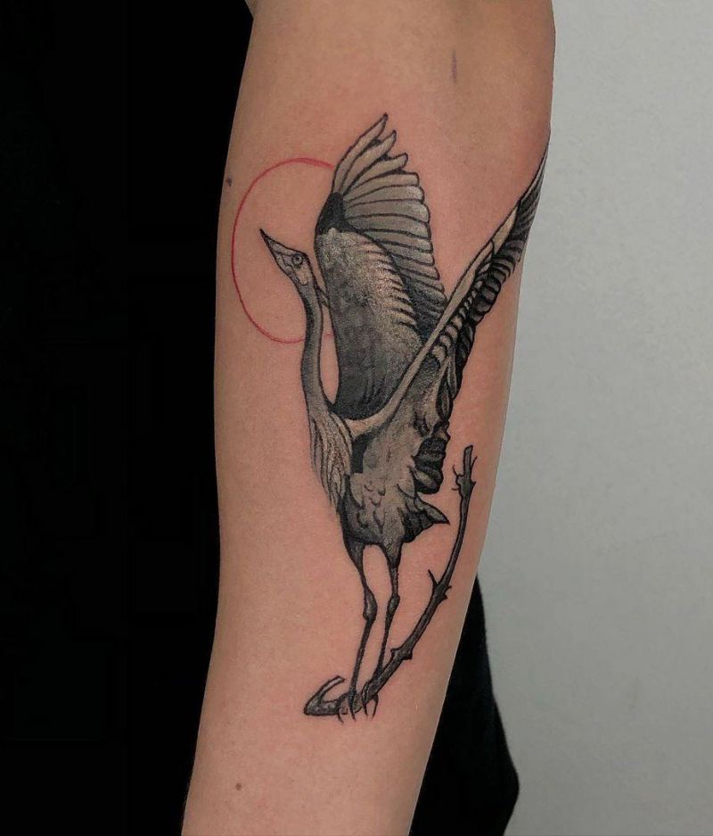 30 Pretty Blue Heron Tattoos You Must Love