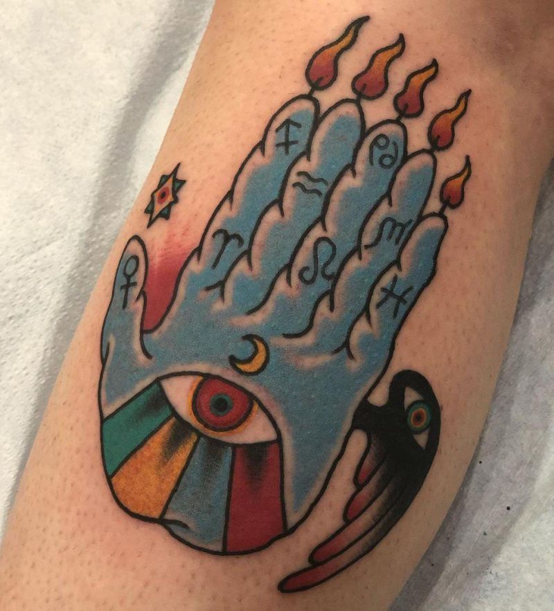 30 Unique Hand of Glory Tattoos to Inspire You