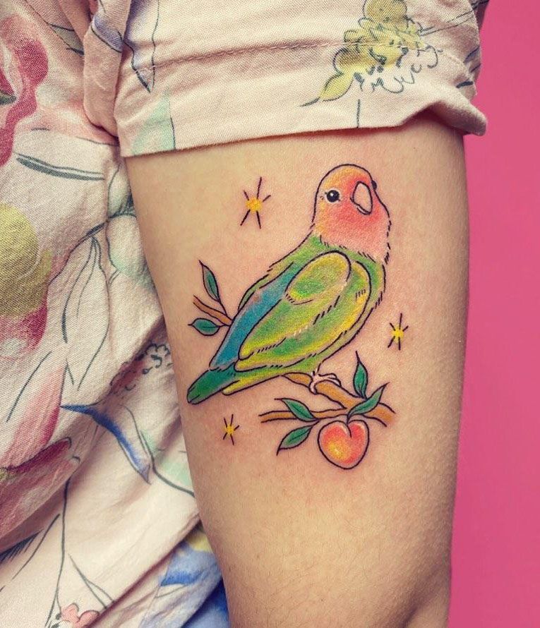 30 Pretty Lovebird Tattoos You Must Love