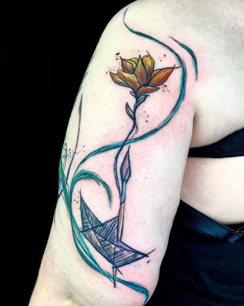 30 Unique Paper Boat Tattoos You Must Try