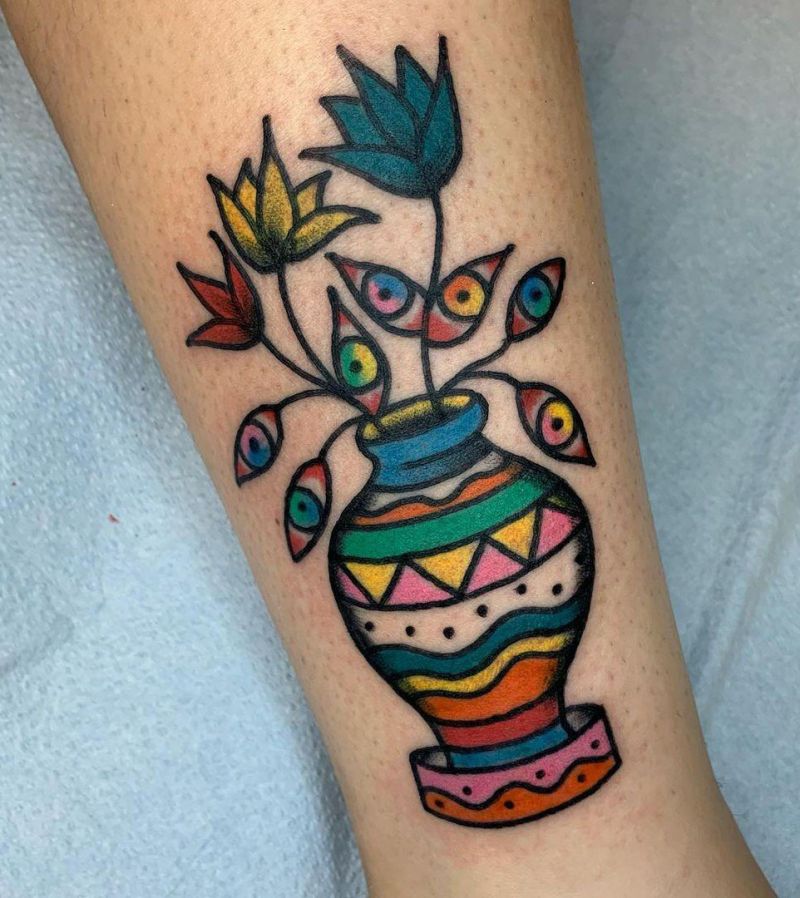 30 Unique Potted Plant Tattoos For Your Next Ink