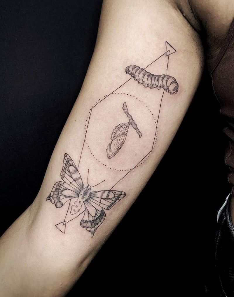 30 Pretty Caterpillar Tattoos You Will Love