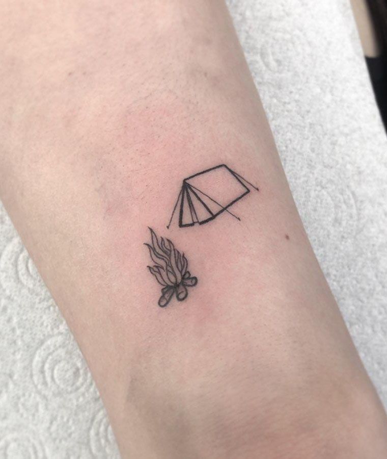 30 Pretty Tent Tattoos You Must Love