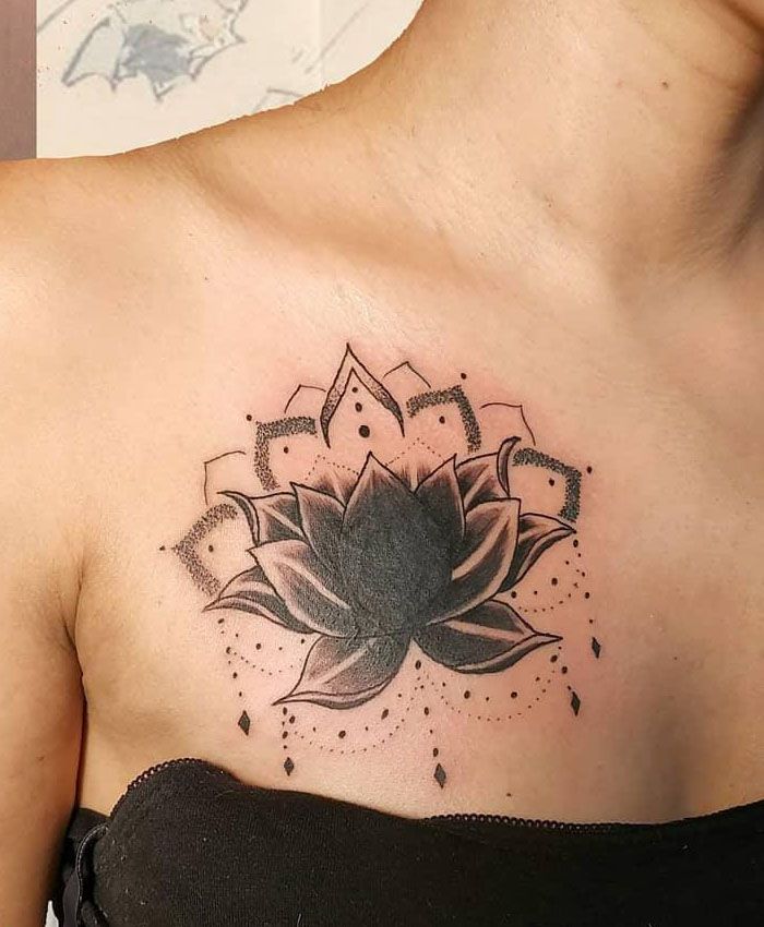 30 Unique Black Lotus Tattoos You Must Love