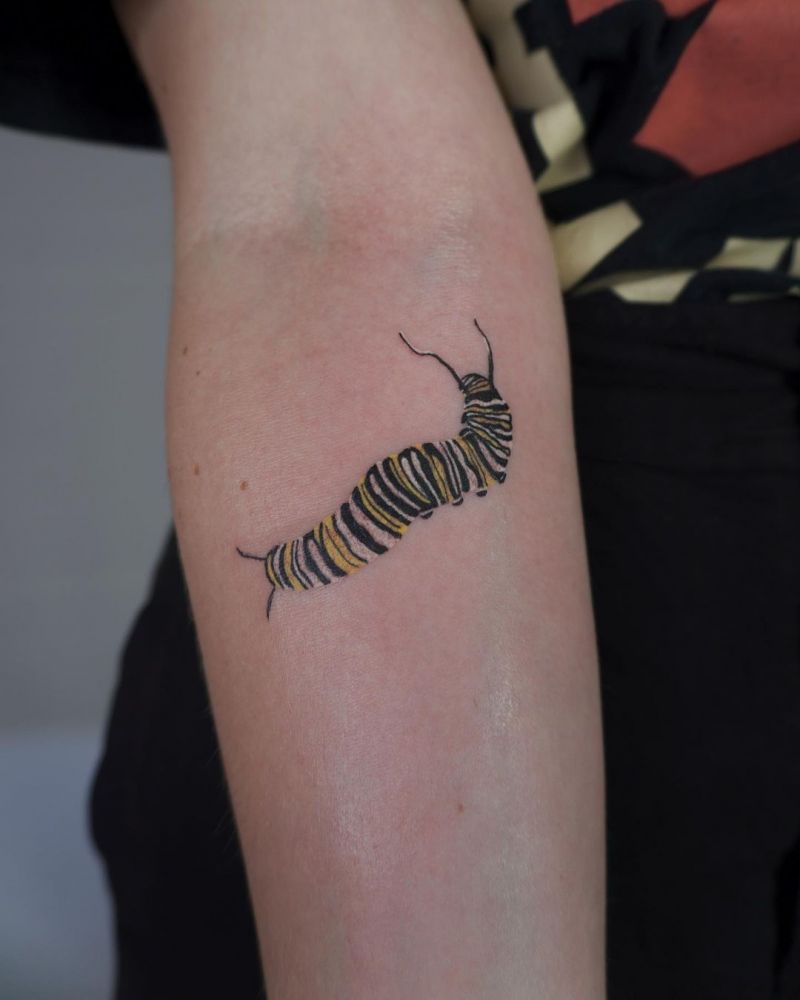 30 Pretty Caterpillar Tattoos You Will Love