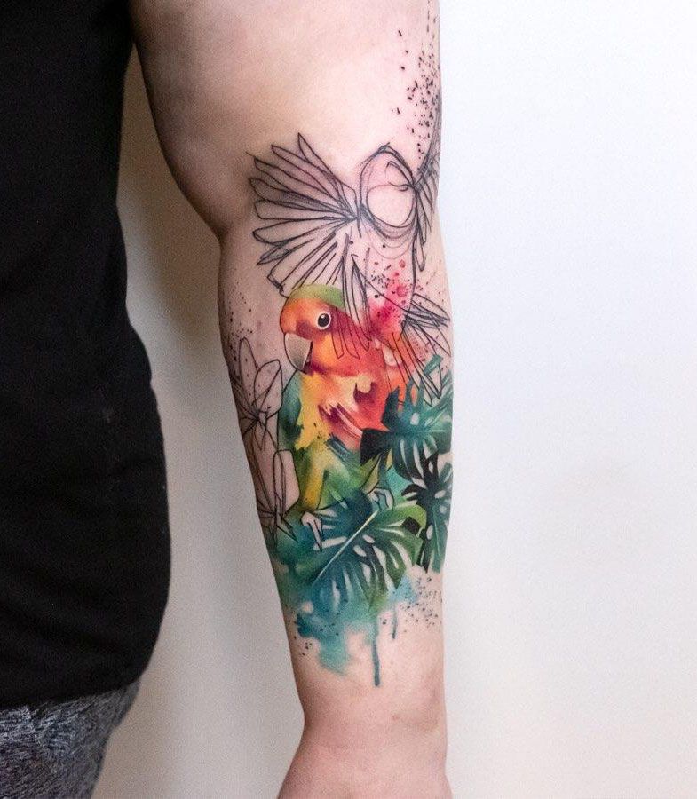 30 Pretty Lovebird Tattoos You Must Love