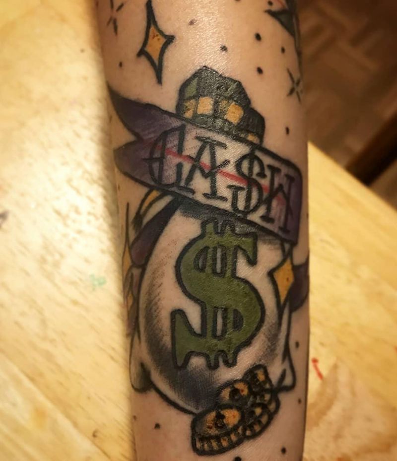 30 Unique Money Bag Tattoos to Inspire You