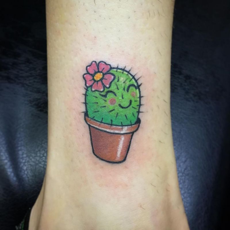 30 Unique Potted Plant Tattoos For Your Next Ink