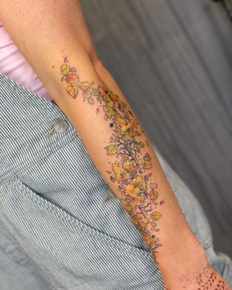 30 Perfect Aspen Leaf Tattoos Make You Attractive