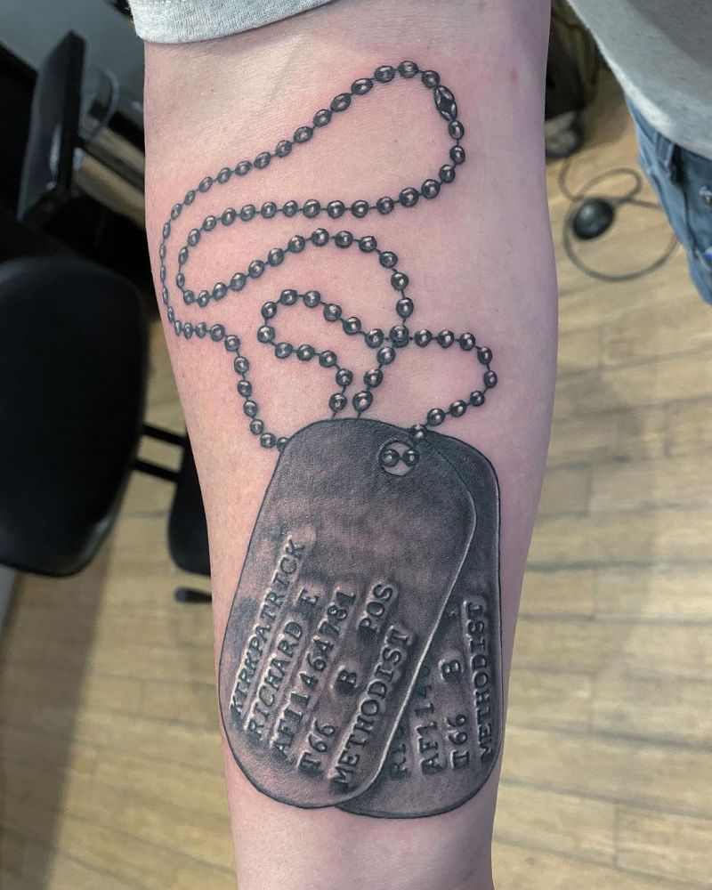 30 Unique Dog Tag Tattoos You Can Copy