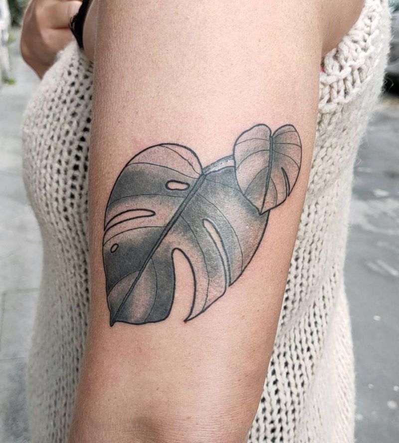 30 Unique Monstera Tattoos You Must Love