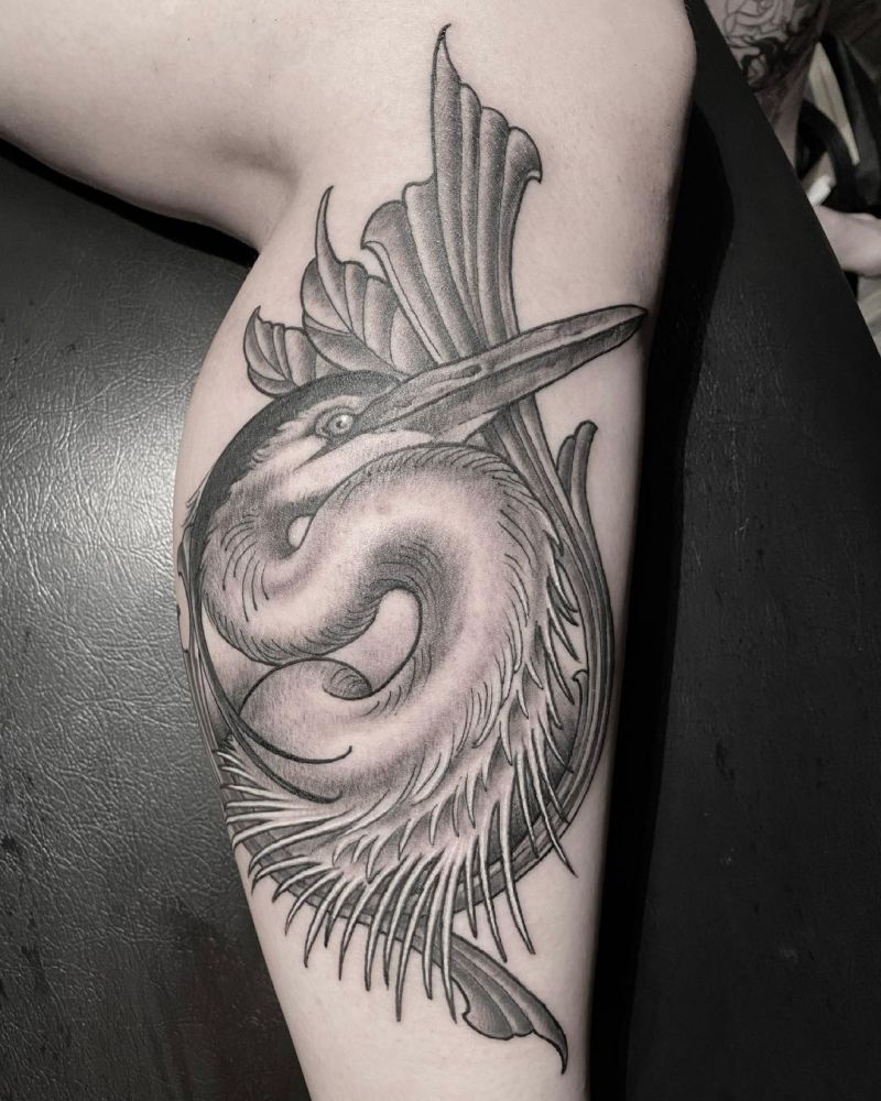 30 Pretty Blue Heron Tattoos You Must Love