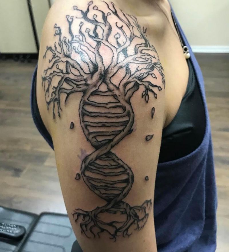 30 Unique DNA Tree Tattoos You Can Copy