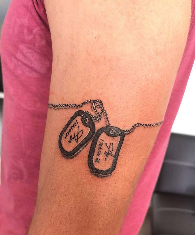 30 Unique Dog Tag Tattoos You Can Copy