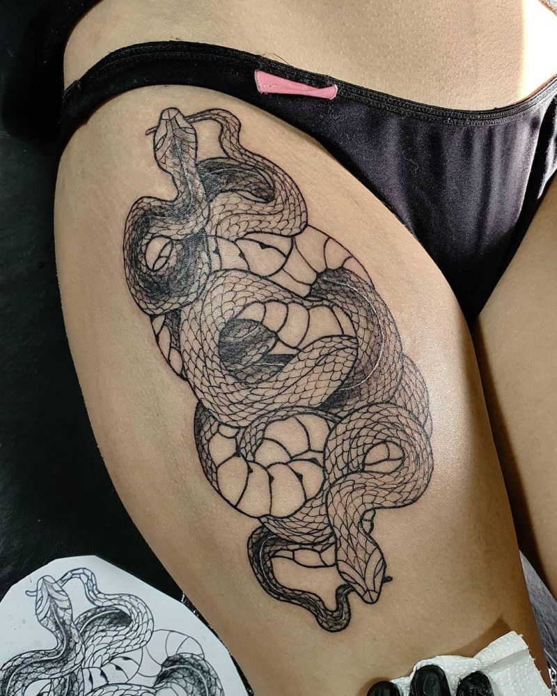 30 Cool Two Snakes Tattoos You Will Love