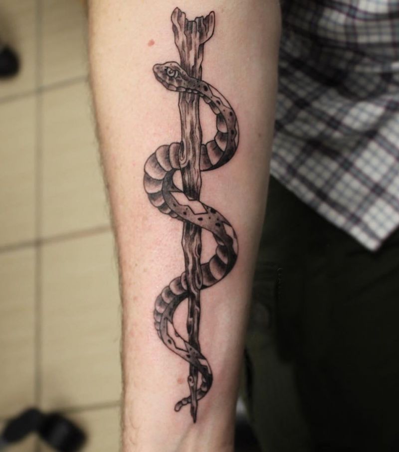 30 Unique Asclepius Tattoos You Must See