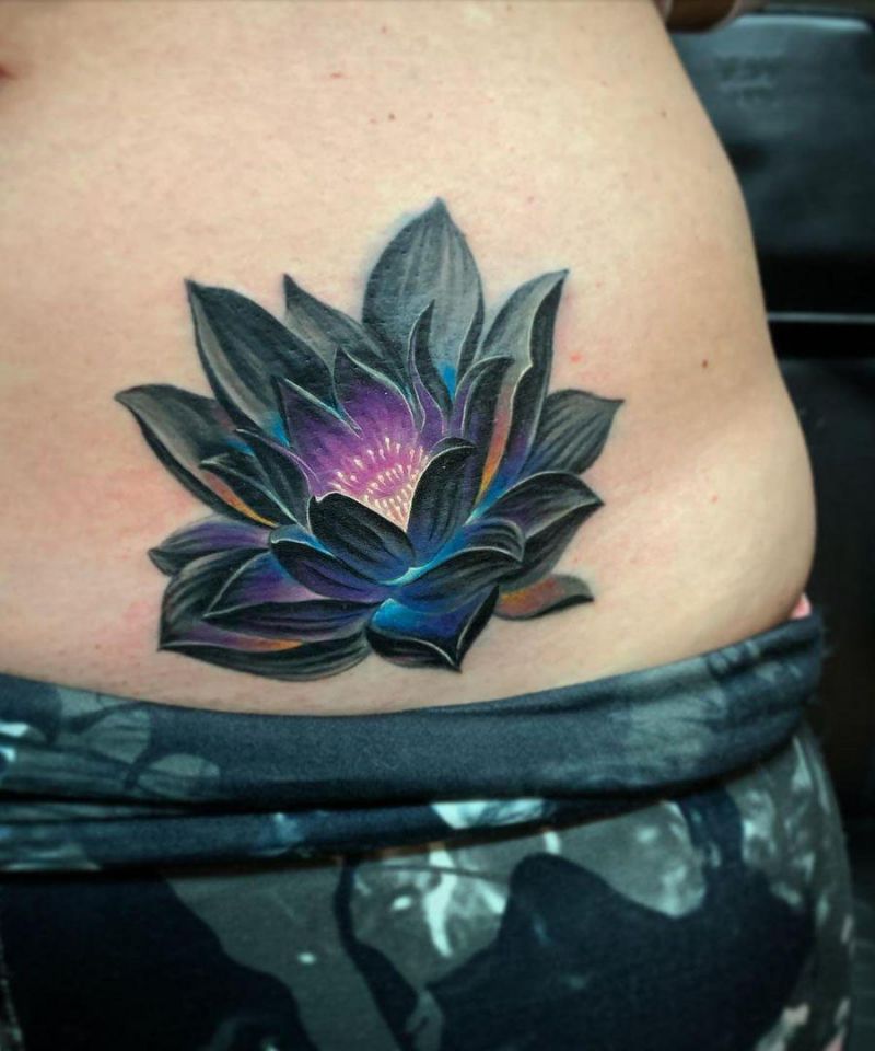 30 Unique Black Lotus Tattoos You Must Love