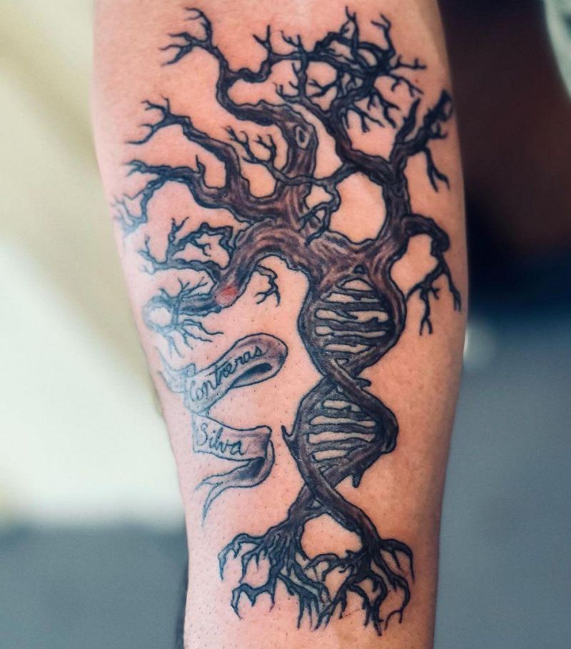 30 Unique DNA Tree Tattoos You Can Copy