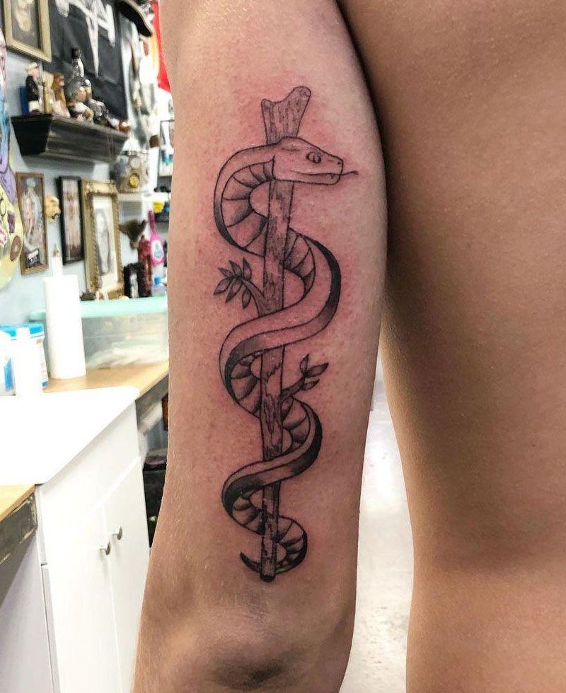 30 Unique Asclepius Tattoos You Must See