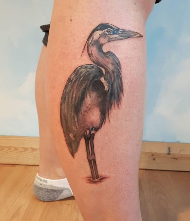 30 Pretty Blue Heron Tattoos You Must Love