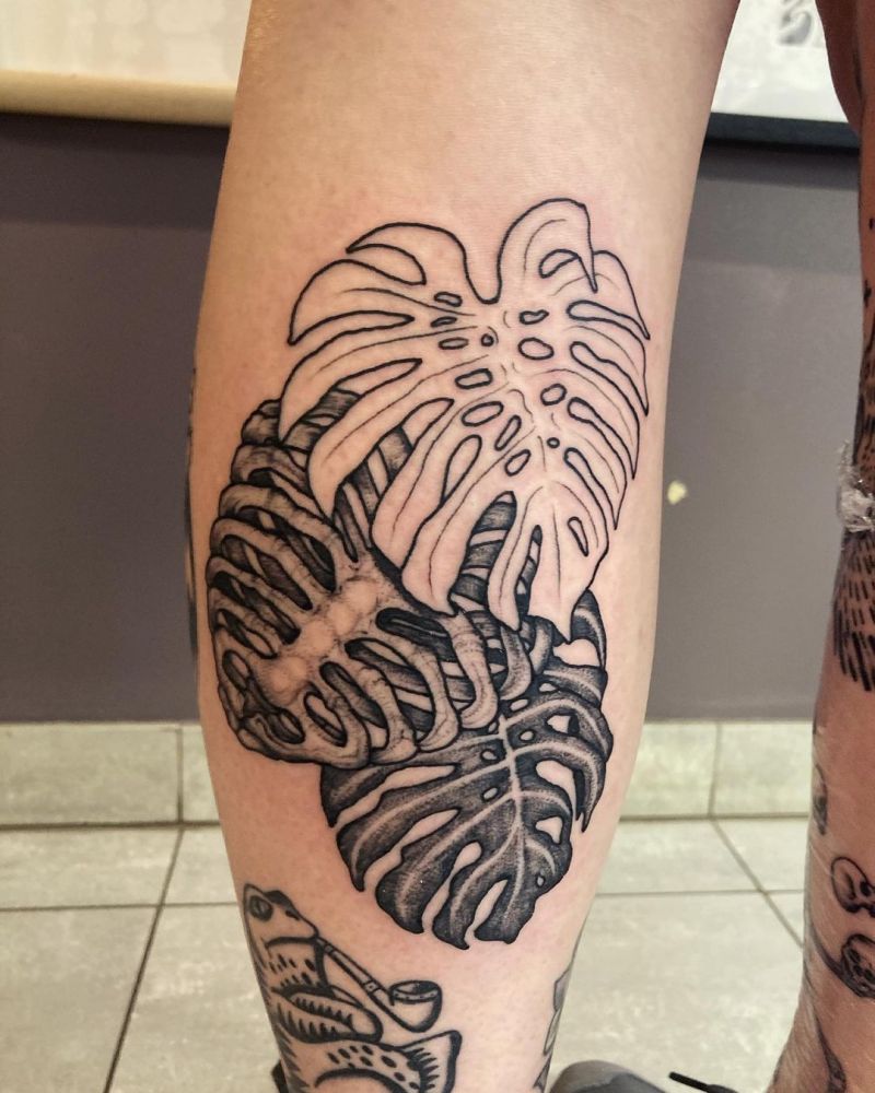 30 Unique Monstera Tattoos You Must Love