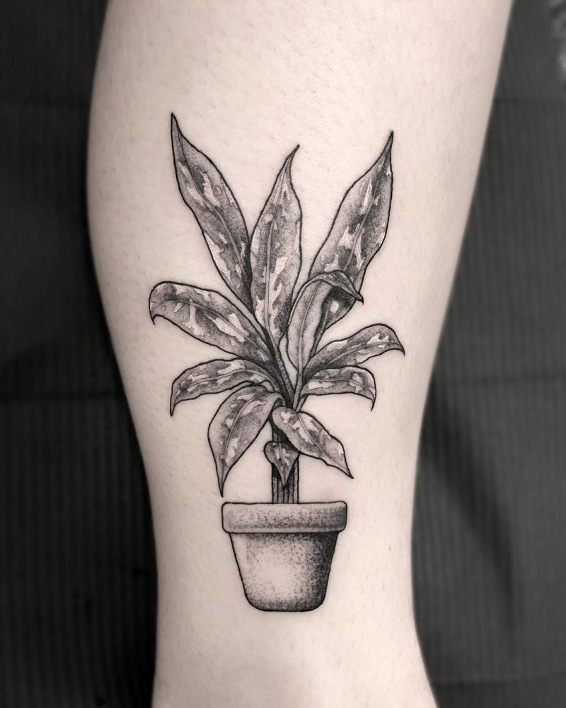 30 Unique Potted Plant Tattoos For Your Next Ink