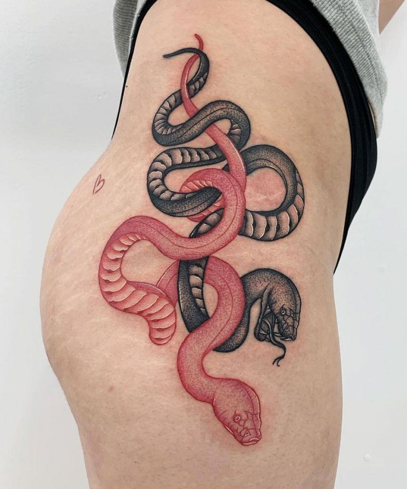 30 Cool Two Snakes Tattoos You Will Love